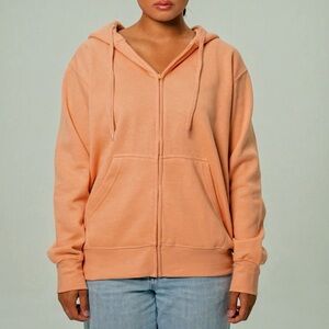 NWOT Talentless Men’s heavyweight drop shoulder Zip-up hoodie in Peach Size S